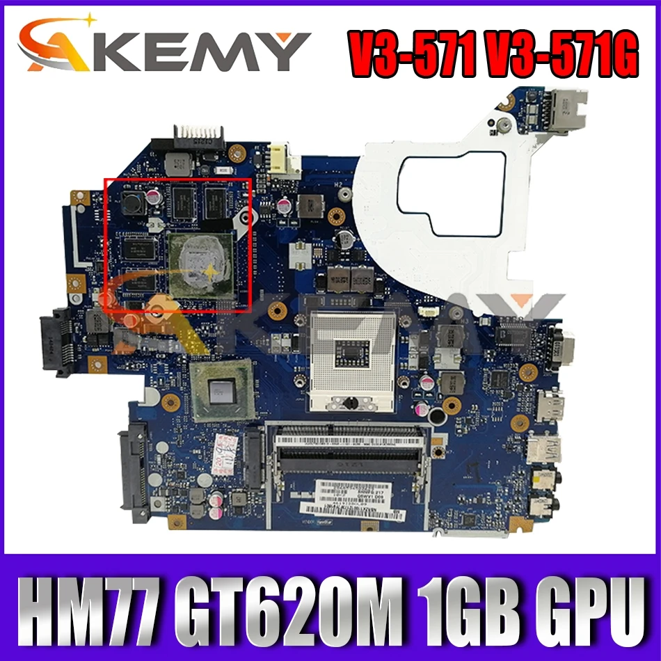 

AKEMY For Acer aspire V3-571 V3-571G Laptop Motherboard NBY1711001 NB.Y1711.001 Q5WVH LA-7912P HM77 DDR3 GT620M 1GB GPU