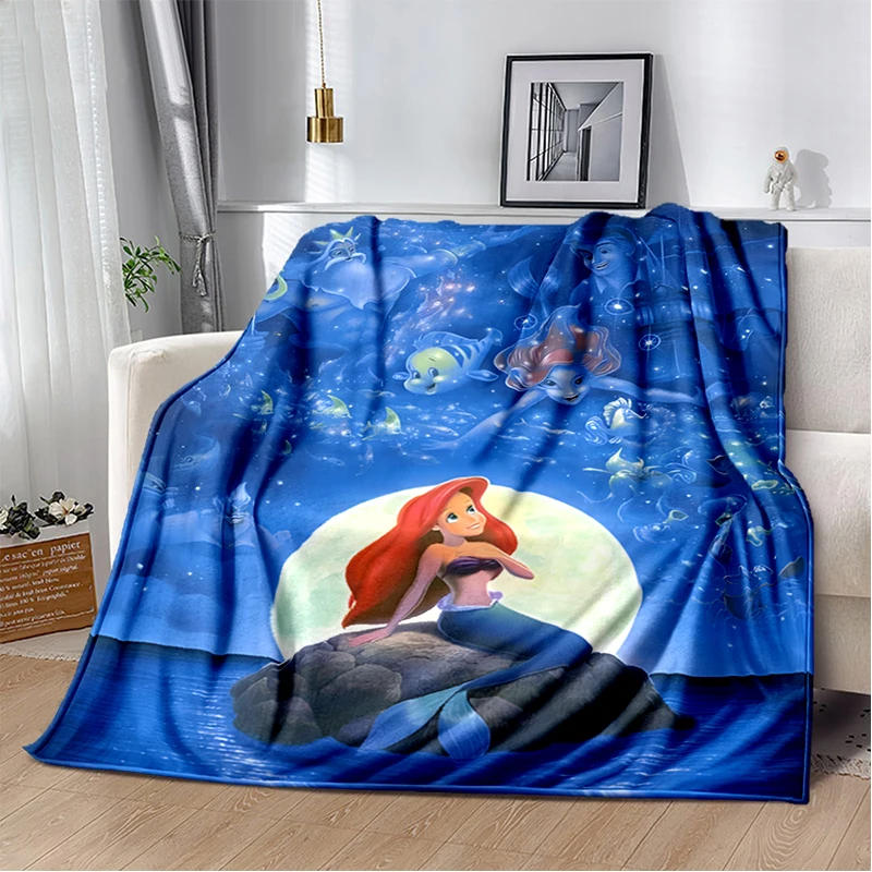 

Одеяло с принтом принцессы русалки, Фланелевое теплое мягкое плюшевое одеяло для дивана и кровати, одеяло из аниме, тонкое одеяло, индивидуа...