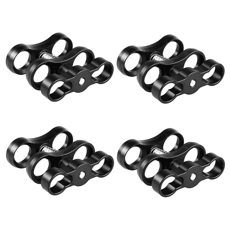 

HOT-4 Pcs For Gopro Series Diving 2 Hole Butterfly Clip Standard Long Ball Clip Bracket Diving Camera Arm Double Ball Clip
