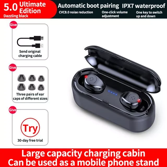 

TWS-наушники с микрофоном, 5,0 мАч