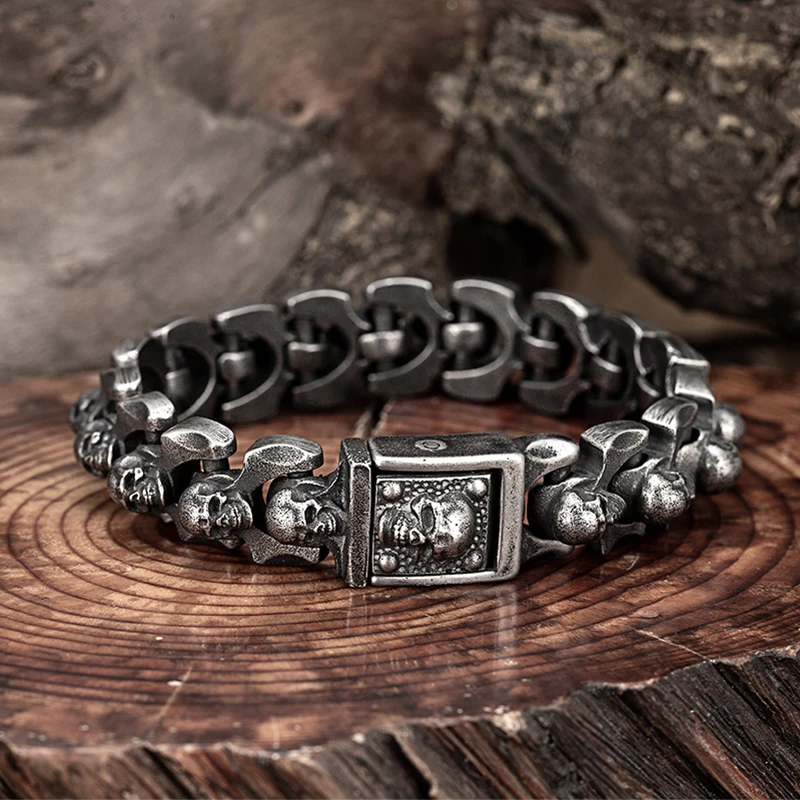 Мужской браслет из нержавеющей стали в стиле Ретро