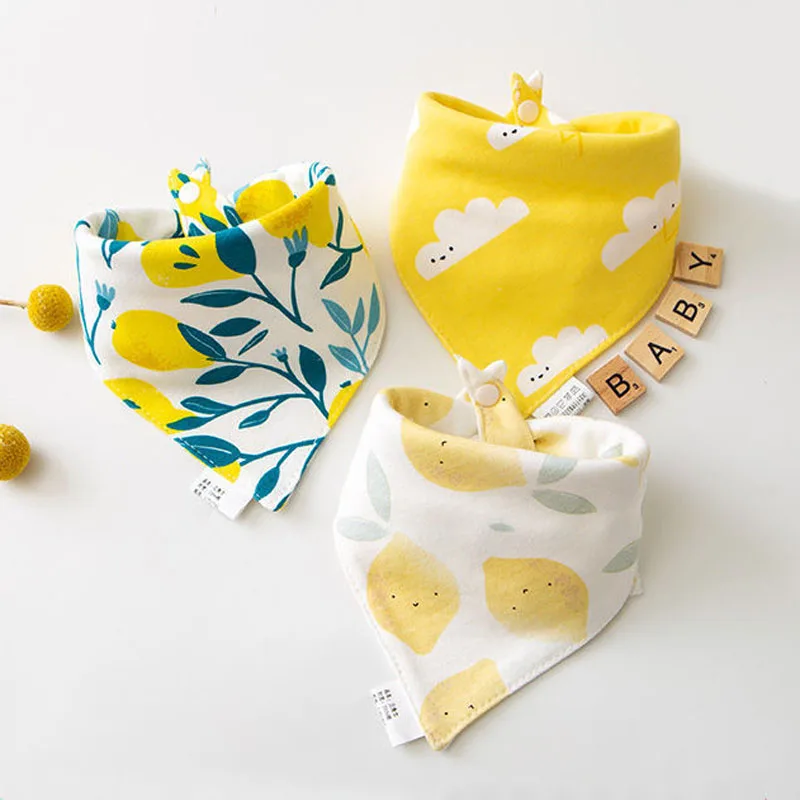 

3Pcs Baby Bibs Triangle Double Cotton Bandana Bibs Baby Boys Girls Babador Feeding Smock Infant Burp Cloth Baby Saliva Towel