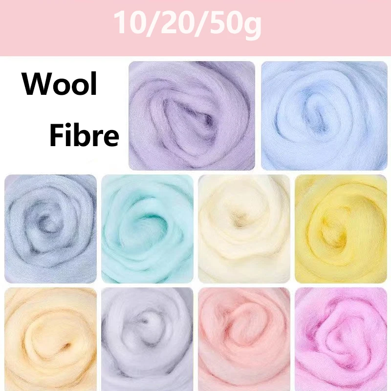 

Jiwuo 10g/20g/50g Multi Merino Felting Wool Tops Soft Roving Wool Fibre for Needle Felting & Wet Felting DIY Doll Needlework