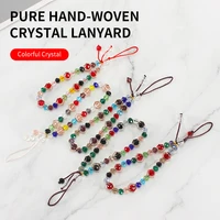 universal phone charm strap fashion crystal beads hand wrist lanyard for mobile phone keys keychain hand wrist strap rope cord