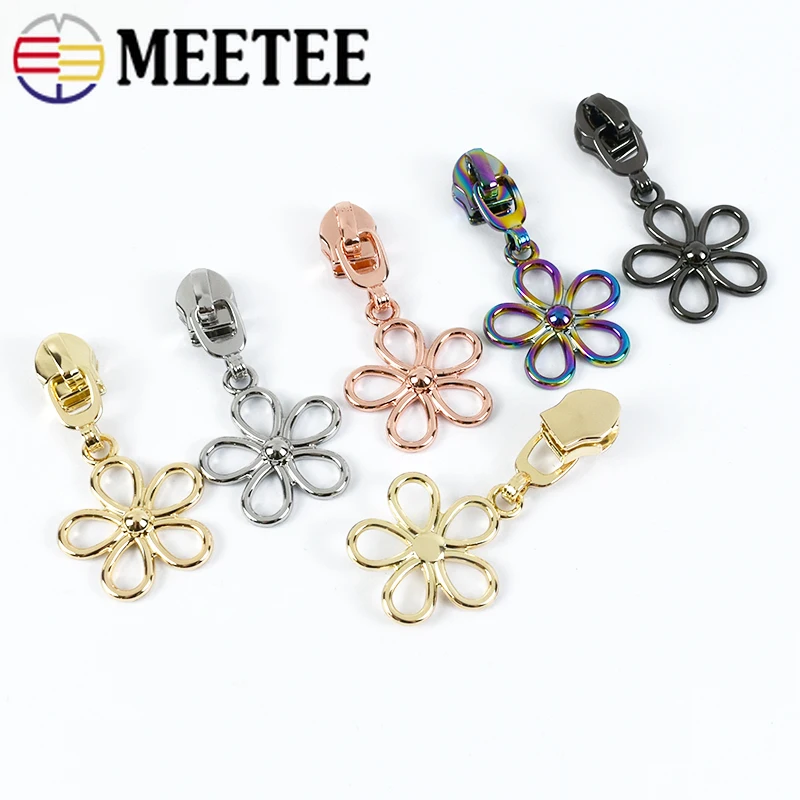

10pcs Meetee 5# Matal Zipper Silder for Nylon Zips Zip Puller Head Jacket Bag Zippers Repair Kits DIY Garment Sewing Accessories