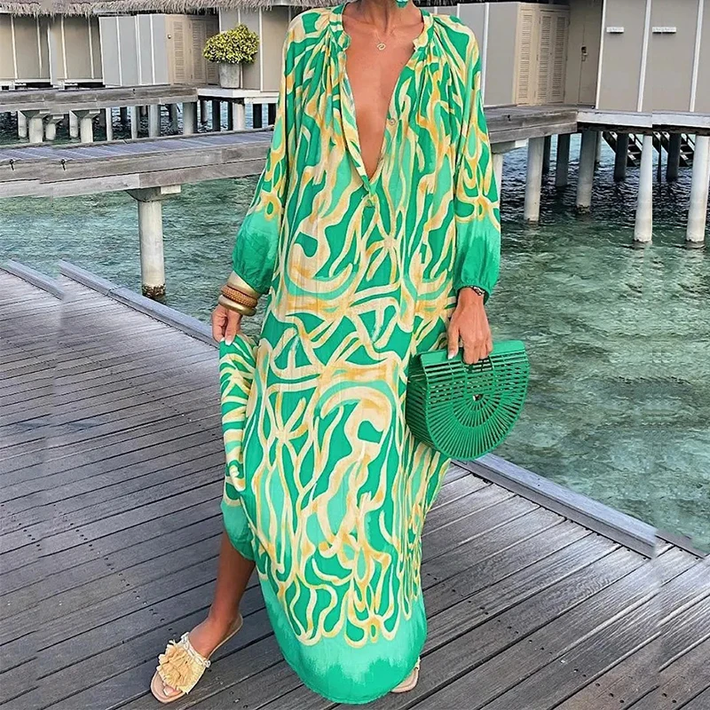 

Casual Letter Printing Loose Long Shirt Dress Fashion Lapel Long Sleeve Women Buttoned Maxi Dresses 2022 Female Streetwear Style