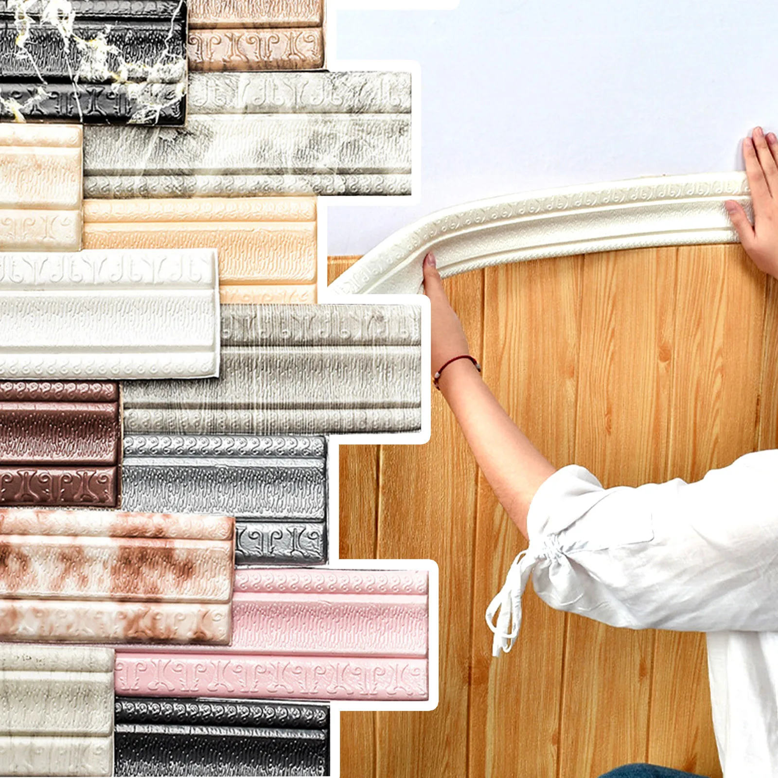 Самоклеящаяся Гибкая пенопластовая отделка 90X1 77 дюйма липкие декоративные линии