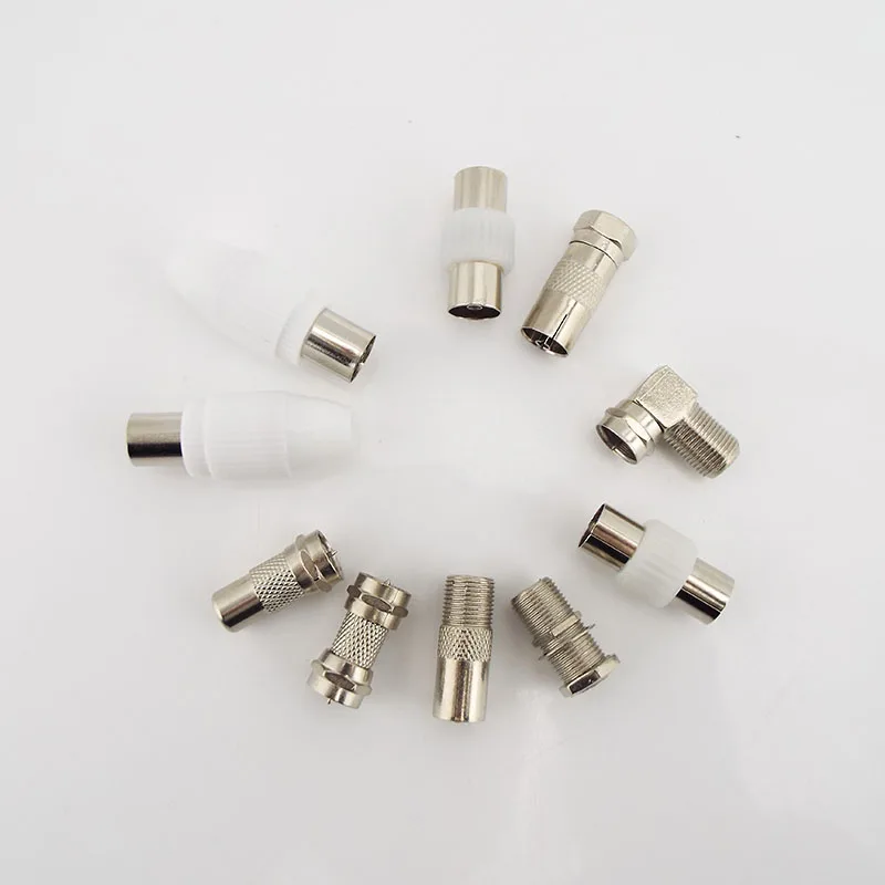 

Переходник с женской и мужской разъемами, переходник с радиочастотным коаксиальным разъемом для ТВ типа F, преобразователь клемм для видео ...