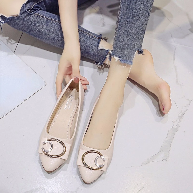 

Лоферы для женщин на плоской подошве, Весенняя модная повседневная обувь с низким острым носком, прогулочные туфли, Женская Бесплатная доставка, Zapatos Mujer