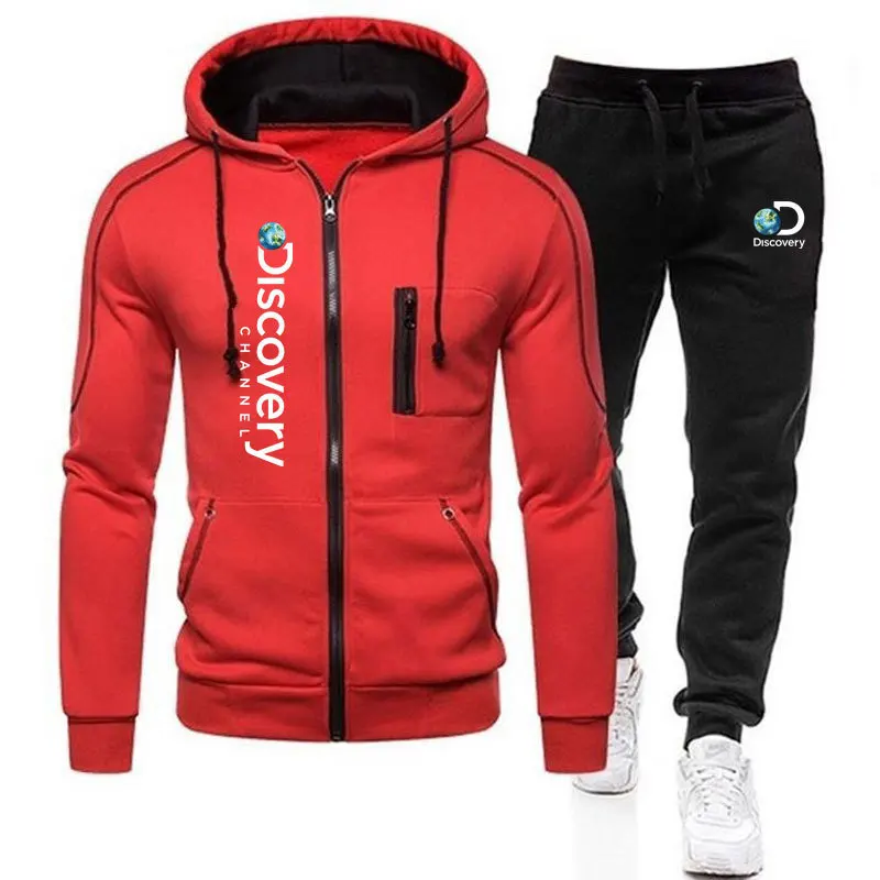 2023 Spring and Autumn Men's Sportswear Zipper Hoodie Set Sportswear Set Male Outdoor leisure jogging set Fitness Sweatshirt Set