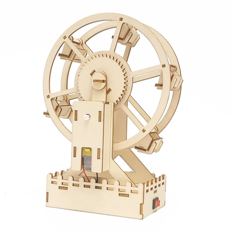 

Вращающийся 3D-Пазл «сделай сам», деревянная модель колеса обозрения, набор для производства электронных научных экспериментов для детей