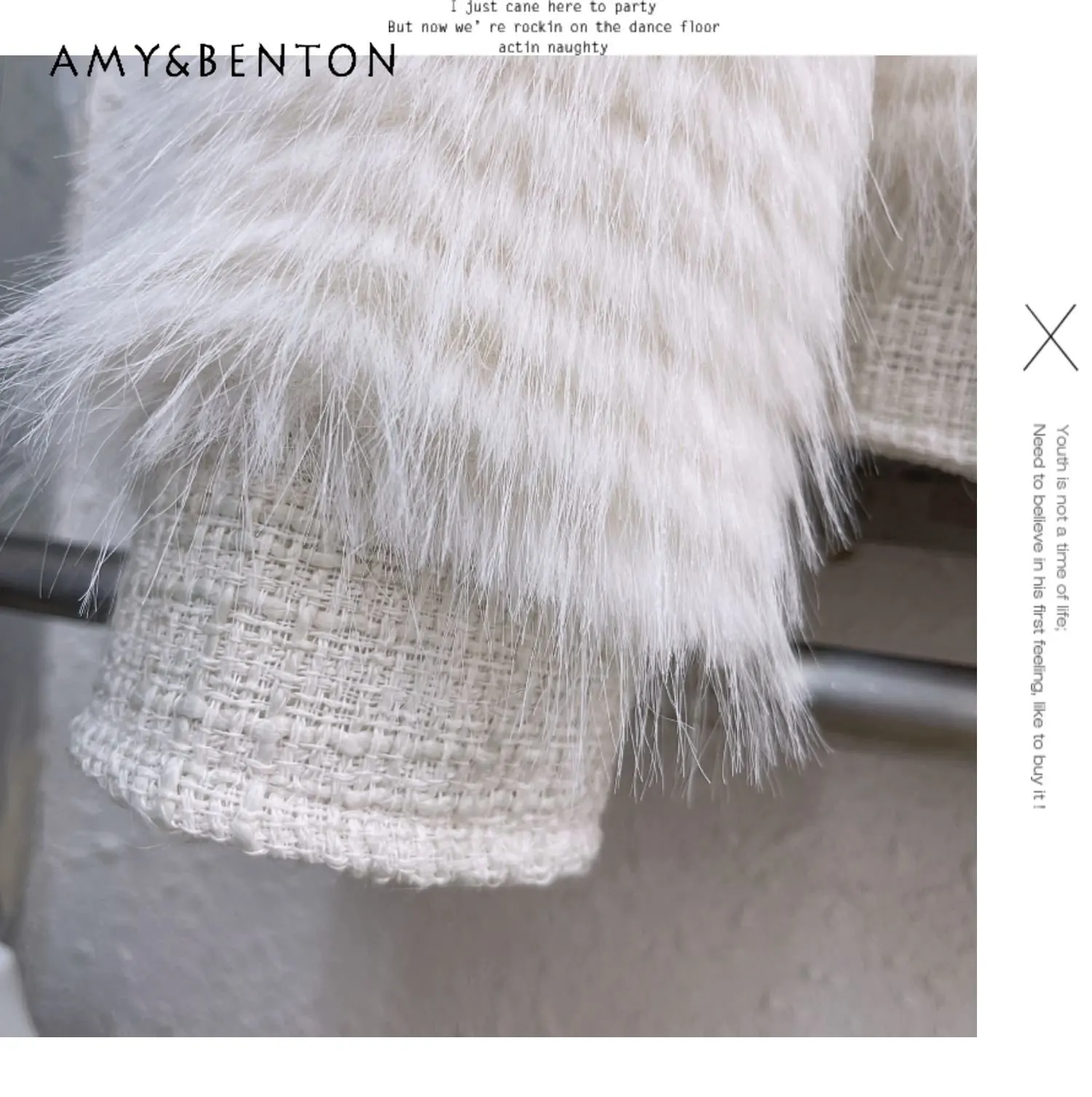 Autumn and Winter Woolen Patchwork Furry Imitation Coat for Women Small Coat Loose Versatile Short Top Fashion Trend Warm Jacket