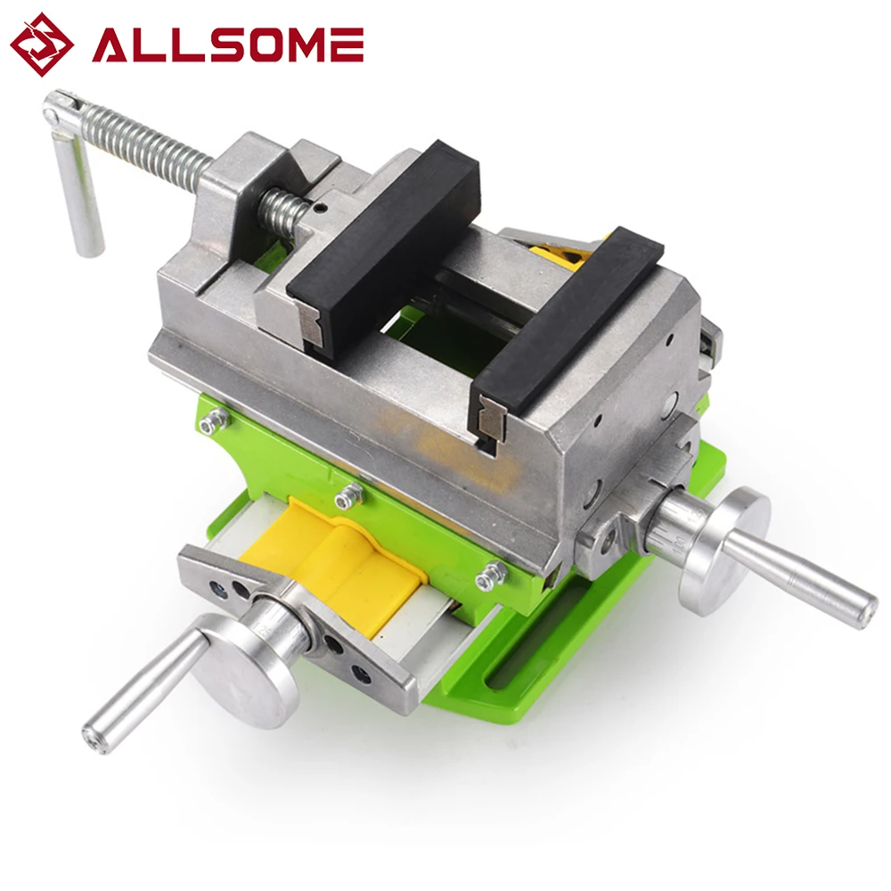 ALLSOME 3 Inch Cross Slide Vise Vice Table Mini Compoud Bench Precision Milling Machine Worktable HT2878