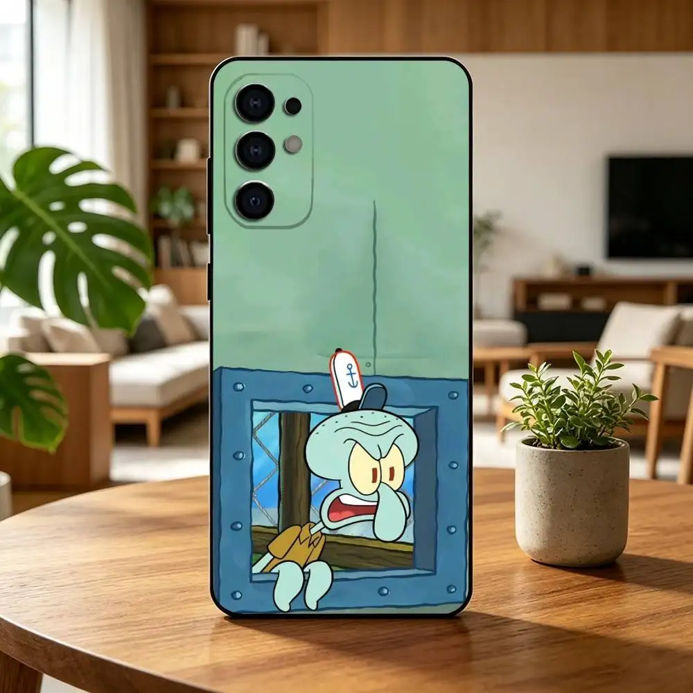 Фото Чехол для телефона Squidward Tentacles Z-Sponge Funny BoB для Samsung S25, S24, S21, S22, S23, S30, Ultra, S20, Plus, Fe, мягкий силиконовый, черный №2