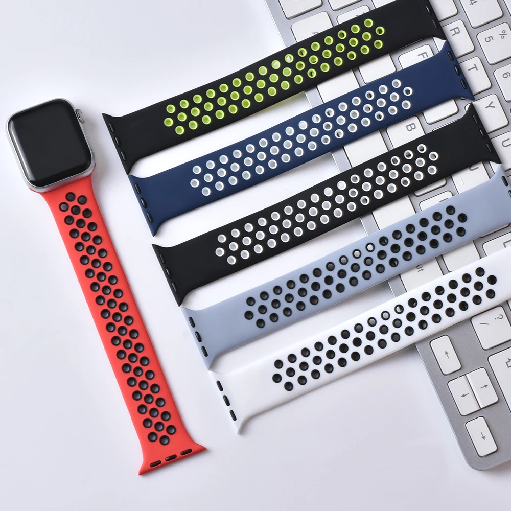 Фото Ремешок силиконовый Solo Loop для Apple Watch Band, эластичный браслет для iWatch 3 4 5 SE 6 7 8, 49 мм 44 мм 40 мм 38 мм 42 мм 41 мм 45 мм №4