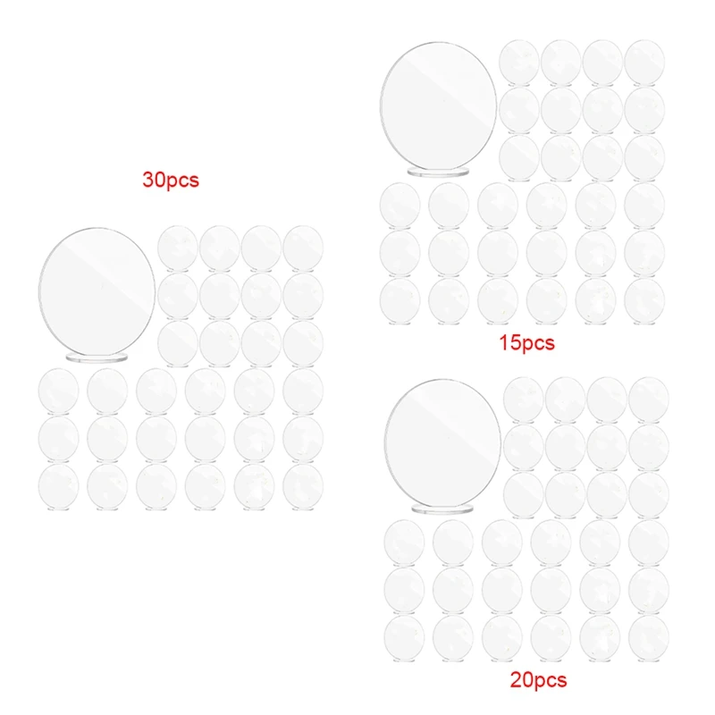 

30 PCS Round Transparent Blank Acrylic Wedding Table Sign DIY Party Birthday Party Place Card 1Mm Thickness