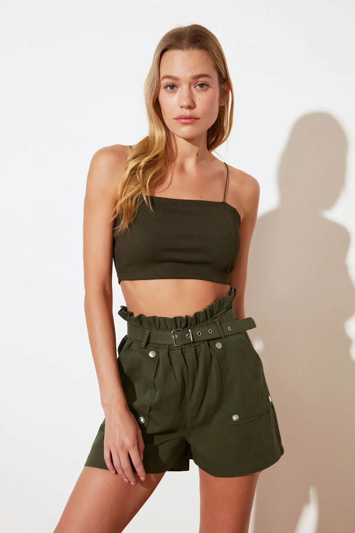 

Women's Shorts Khaki Button Detailed & Bermuda New Summer Fashion Bermuda Basic Short Pants Mini Trousers Short Pants