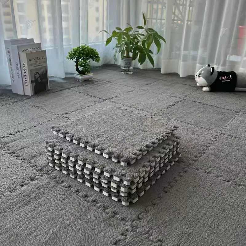 

Плюшевые коврики-пазлы из пенополиуретана 30x30 см, 12 шт., однотонные