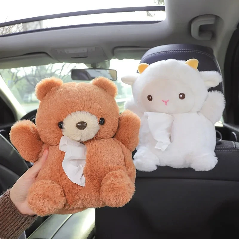 

Аксессуары для украшения интерьера автомобиля, футляр с милой плюшевой подставкой, изображением медведя, Льва, ягненка, солнцезащитного козырька