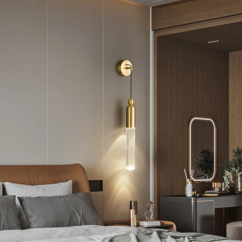 Современный латунный настенный светильник ULANI комнатный Золотой бра