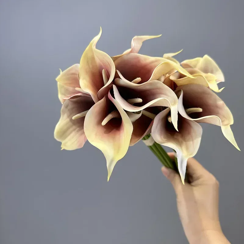 2 шт. искусственные цветы мягкий клей лилии букет украшение для сада