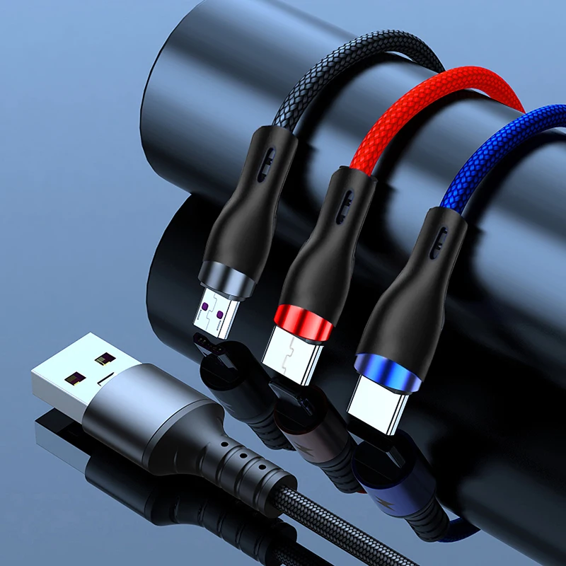 Кабель 3 в 1 USB Type-C Micro 2/2 м провод для быстрой зарядки а | Мобильные телефоны и