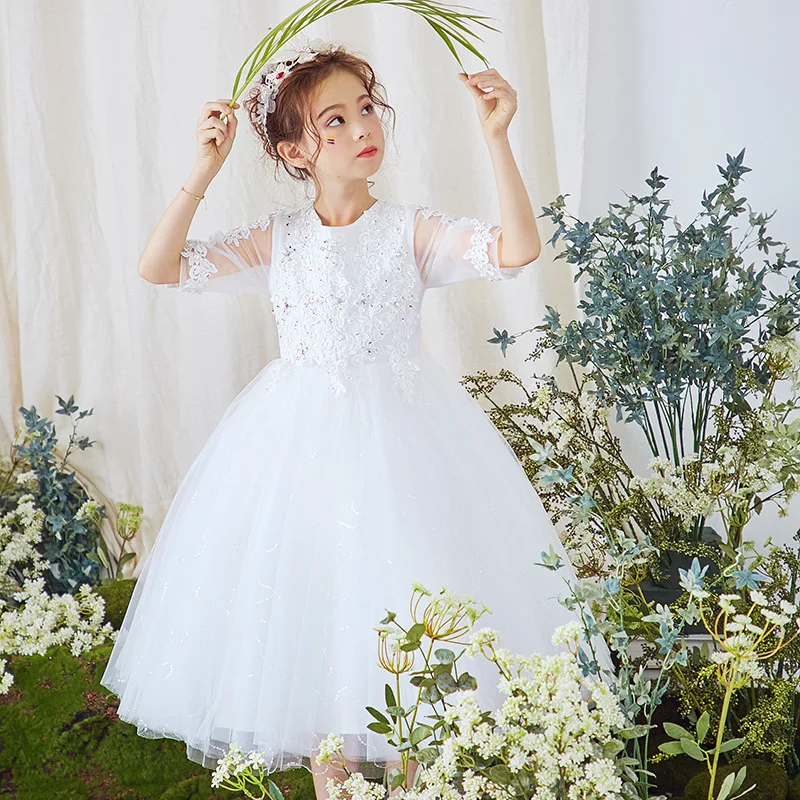 Children'S Dress: Puffy Princess Dress, Flower Girl Wedding Dress, Bridesmaid, Piano Performance Host, Evening Dress, Summer