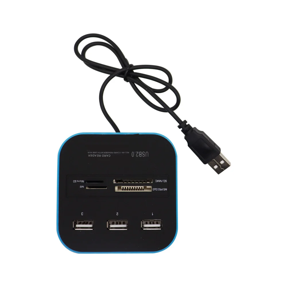 3-портовый USB 2 0 концентратор TF Micro SD кардридер слот комбинированный