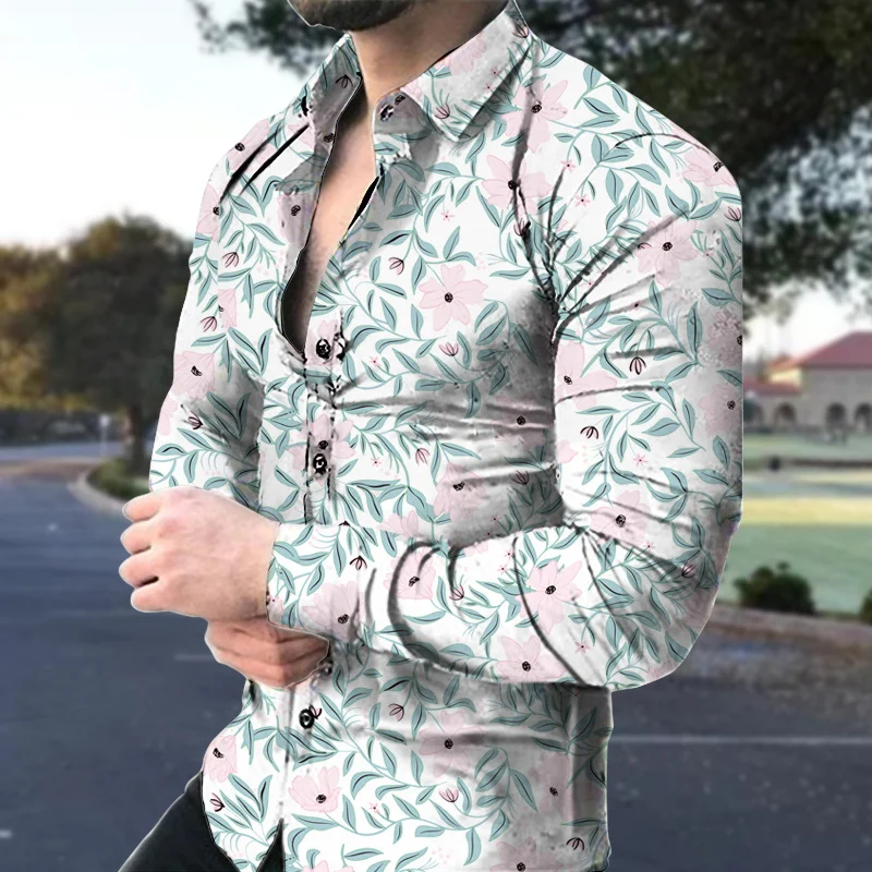 

Spring Autumn Long Sleeve Shirt Men