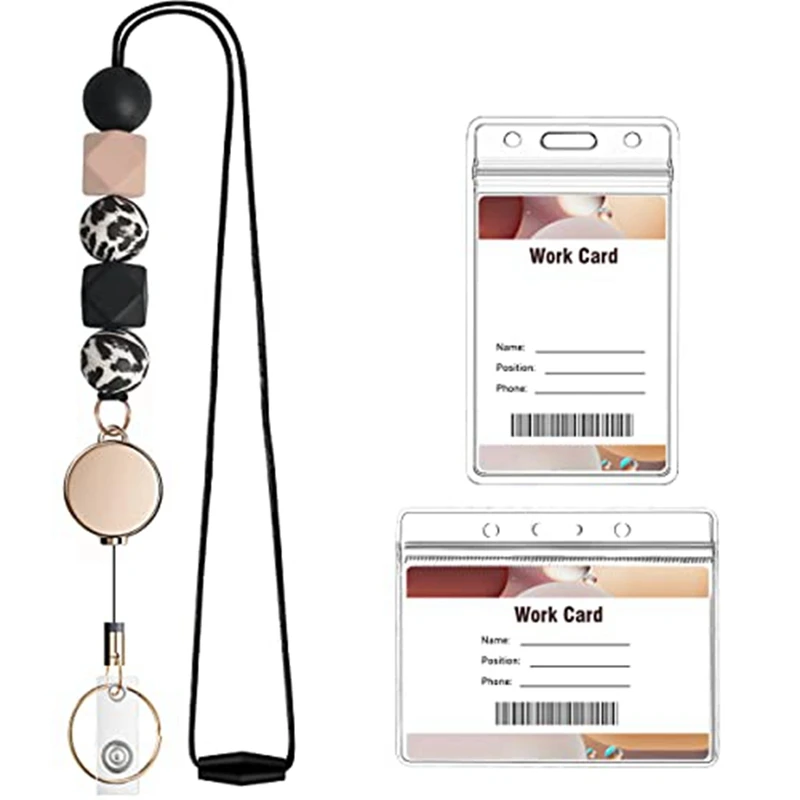 

Cute Teacher Lanyard ID Card And Key Lanyard With 2 Waterproof Badge Clips For Women,Nurses,