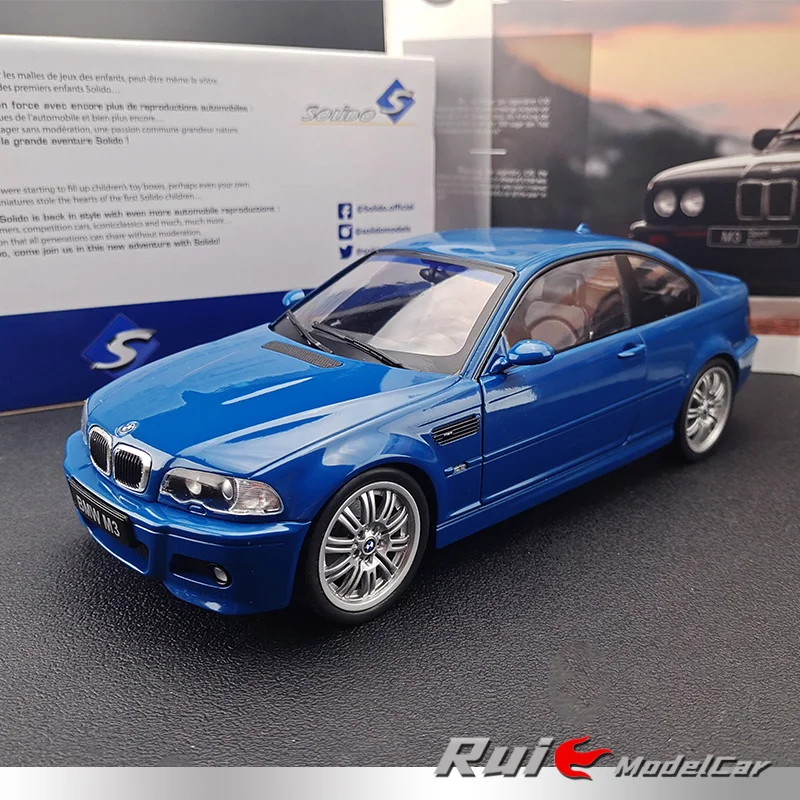 

1:18 Solider BMWs E46 M3 2000 alloy double-open simulation car model collection ornaments