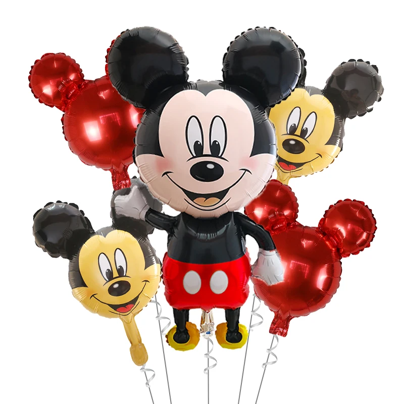 

5pcs Mickey Minnie Mouse Air Foil Balloons Happy Birthday Balloons Baby Shower Boy 1st Girl Birthday Party Decoration Globos