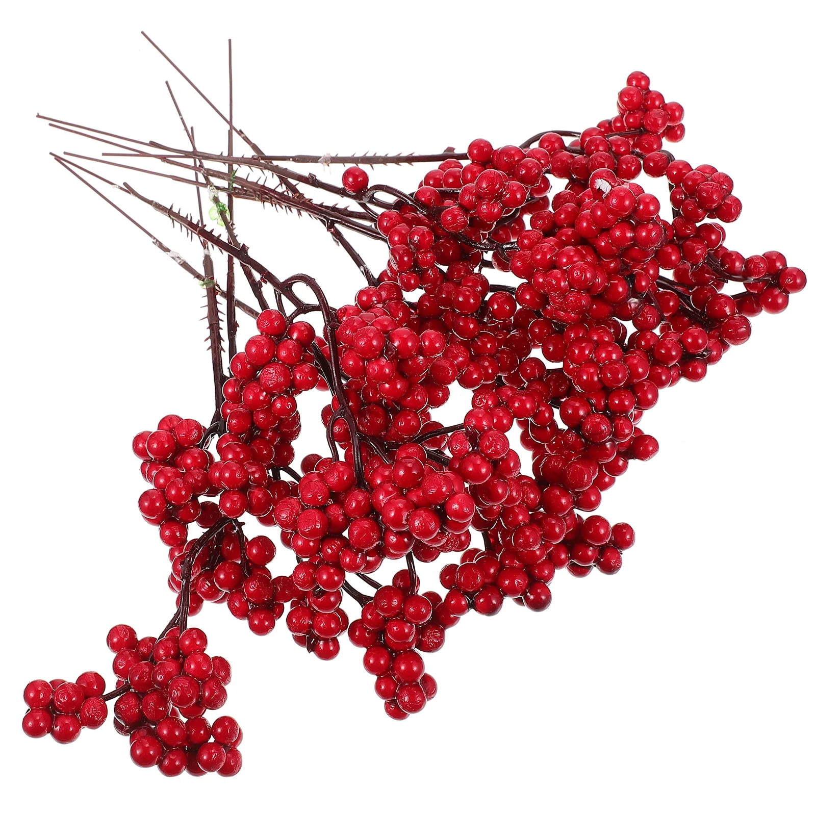 

Berry Christmas Red Artificial Berries Stems Branch Decor Tree Picks Branches Holly Decorations Fake Pick Simulation Faux