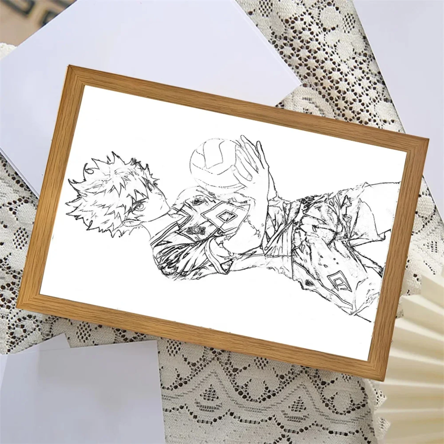 Световая картина фоторамка аниме фигурки Хайкю!! Светодиодные ночники Shoyo Hinata