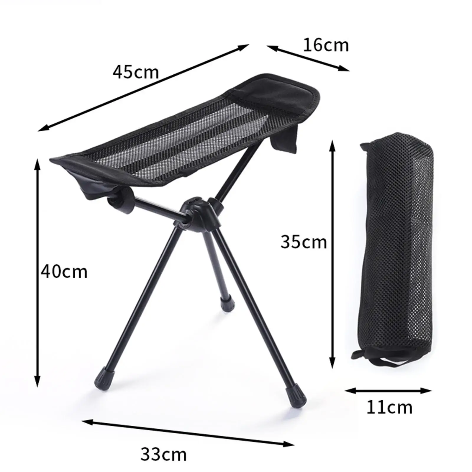 

Portable Stool Feet Legs Rest Lightweight with Storage Bag Antislip Tripod Collapsible Foot Stool for Fishing Camping