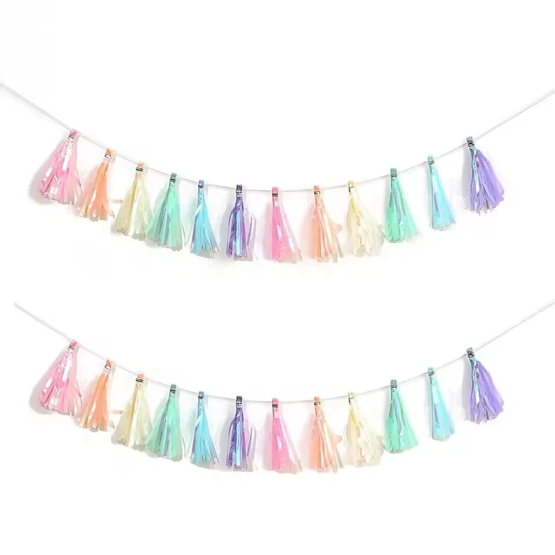 

Радужная бумажная гирлянда с кисточками Xunyihappy