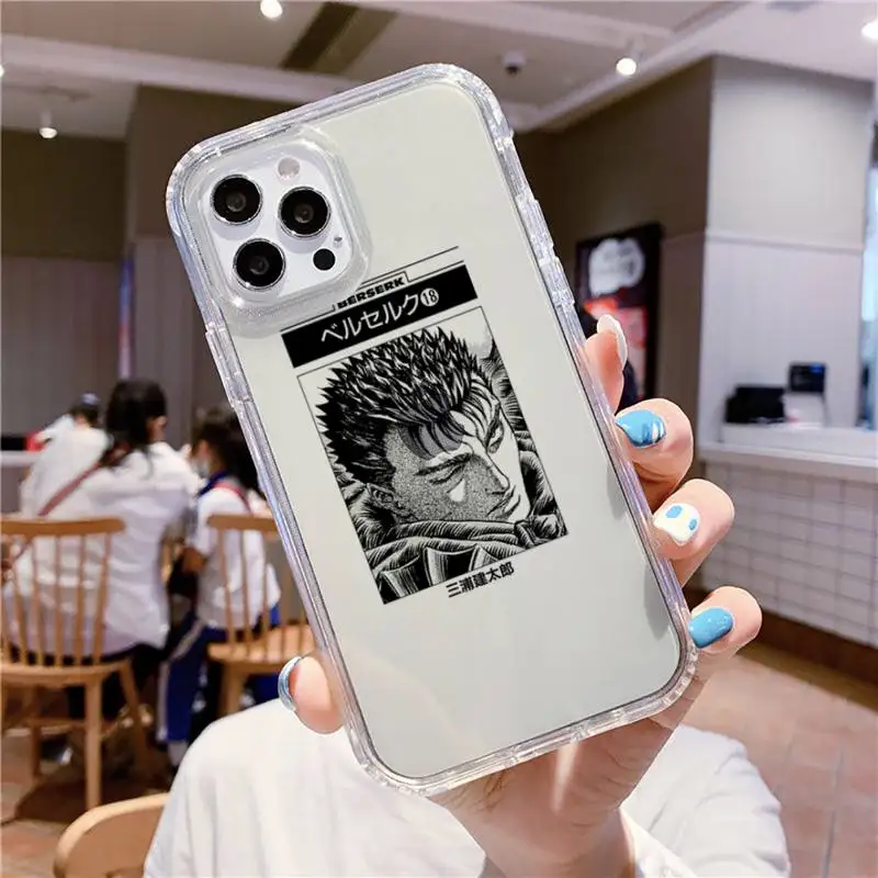 Чехол для телефона с аниме берзер iPhone 11 12 13 mini pro XS MAX 8 7 6 6S Plus X 5S SE 2020 XR прозрачный
