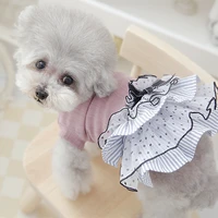 luxury rhinestone dog dresses for small dogs fashion summer wedding party girl pet clothes cute black cat chihuahua plaid skirt
