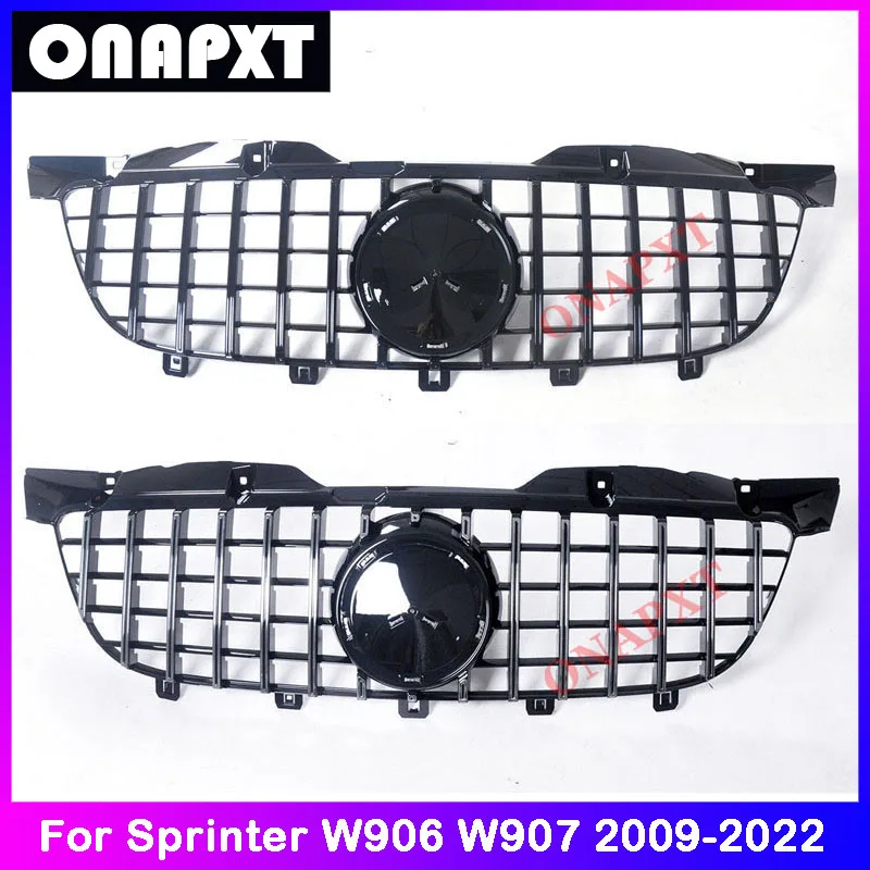 

For Mercedes-Benz Sprinter W906 W907 2009-2022 Plastic Front Bumper Grill Mesh Racing Middle Grill Center Vertical Bar
