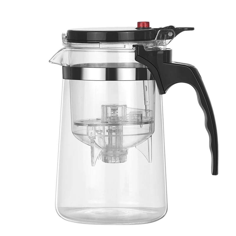 

Термостойкий стеклянный чайник из боросиликатного стекла, разделитель воды, офисный стеклянный чайник, Прозрачный цветочный чайник