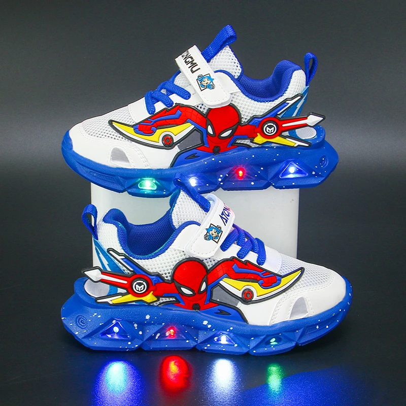

Детская летняя обувь с подсветкой, Детские кроссовки с сетчатым верхом, беговые кроссовки, размер 23-37, новинка 2023
