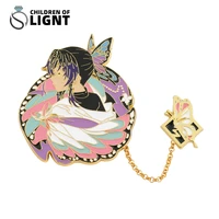 manga demon slayer figure badge brooch kimetsu no yaiba women jewelry anime lapel pins for backpacks accessories for fans
