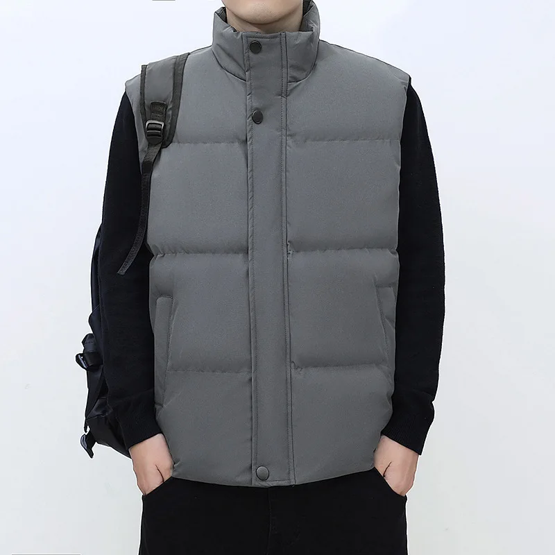 

Winter Men Women Warm Solid Down Vest Sleeveless Jacket Classic Feather Weskit Jackets Casual Bodywarmer Vests Coat Plus Size