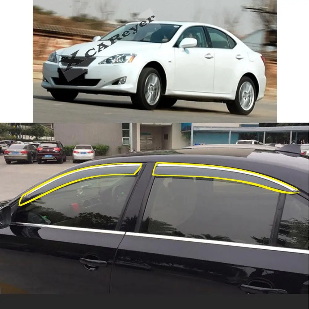 

Car Body Styling Sticker Plastic Window Glass Wind Visor Rain/Sun Guard Vent Protector Parts For LEXUS IS IS200/IS300 2005-2012
