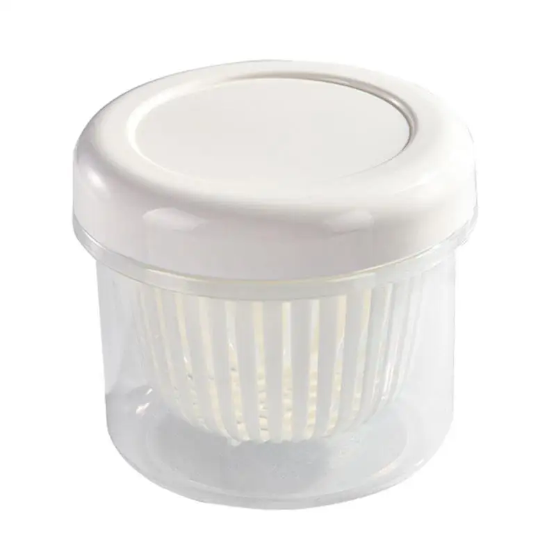 

Scallion Storage Box Round Storage Drain Sealed Box Kitchen Refrigerator Organizer For Ginger Garlic Kitchen Tools And Accessory