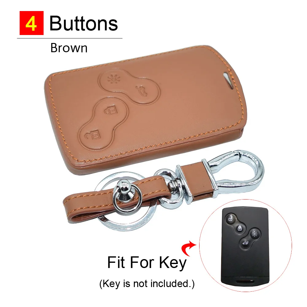 

Кожаные чехлы для автомобильных ключей ATOBABI для Renault Clio Captur Fluence Megane 3 Scenic Laguna Koleos 4-кнопочный смарт-чехол с символом дистанционного управления