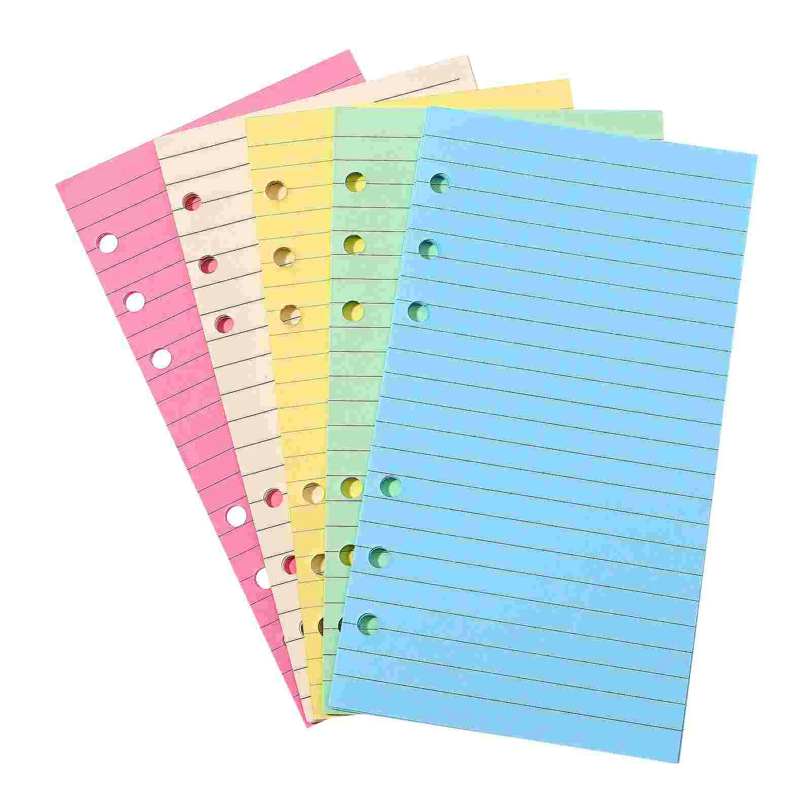 

Lined Journal Notebook Loose Leaf Planner Fillers Paper Refills Inserts Filling 6-Hole Colorful
