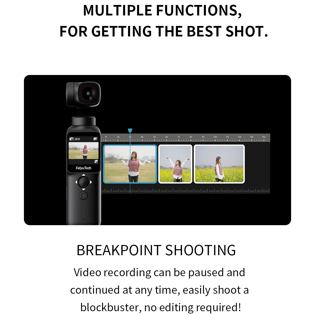 FeiyuTech 2022 новая Feiyu Pocket SE ручная 3-осевая стабилизированная карданный подвес 4K
