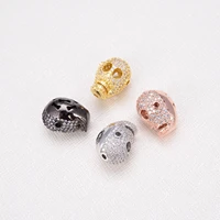 beads for jewelry making diy bracelets necklaces chains beaded parts paved zircon skull head cool punk style brass accessories