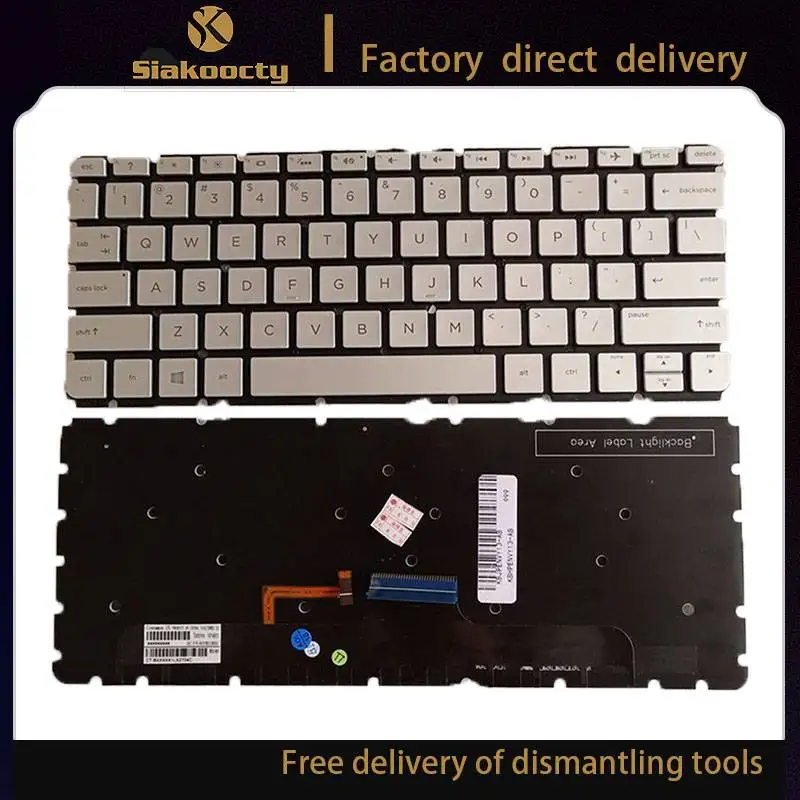 

Siakoocty new FOR HP ENVY 13-AB 13-AB105TX 13-ab023TU 13-ab026TU 13AB024TU laptop US backlit keyboard silver with backlight